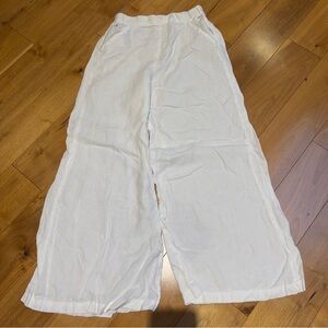 Cotton White Wide-Leg Pants